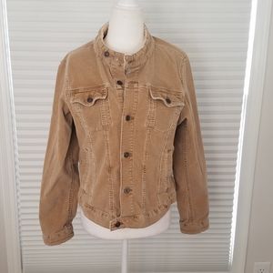 Vintage Tommy Hilfiger corduroy button up jacket with sherpa wrist and collar